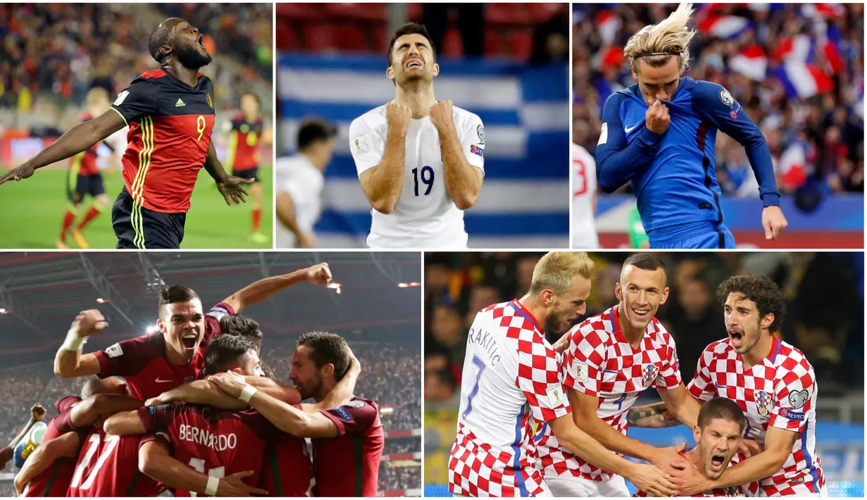 Berikut ini selebrasi terbaik pada kualifikasi Piala Dunia 2018 Zona Eropa. Diantaranya, Selebrasi emosional dr pemain Kroasia, Andrej Kramaric, hingga Striker Belgia, Romelu Lukaku. (Foto- foto Kolase AP).