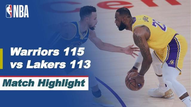 Berita video highlights pertandingan seru NBA 2020/2021 hari ini yaitu saat Golden State Warriors mengalahkan LA Lakers 115-113, Selasa (19/1/2021) siang hari WIB.