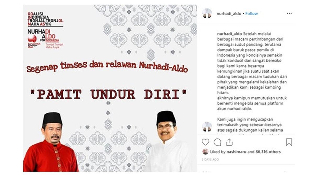 Pamit Undur Diri, Ini 7 Postingan NurhadiAldo Capres Dunia Maya yang