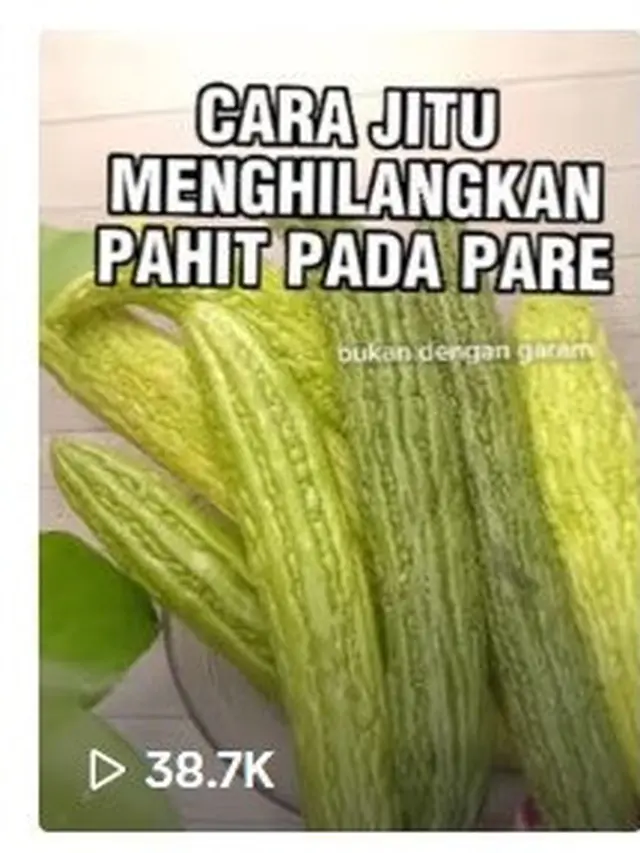 Cara mengatasi pahit pare (Sumber: TikTok/@trihartatiiii)