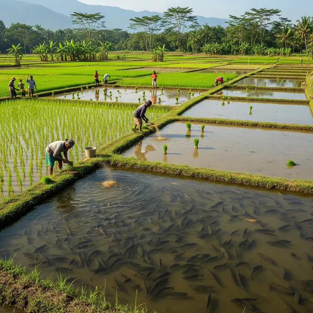 Ide Ternak Ikan dan Sawah dalam Satu Lahan