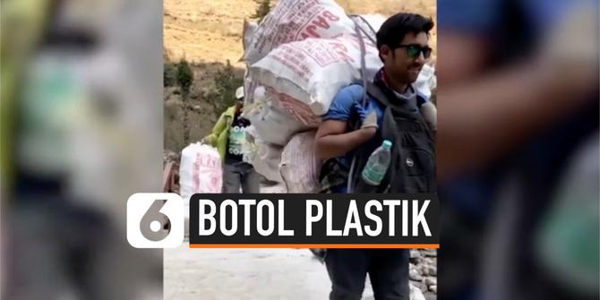 VIDEO: Pendaki Kumpulkan 8 Ribu Sampah Botol Plastik di Himalaya