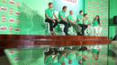 Jonatan Christie, Perwakilan Milo, Donny Wahyudi, Ricky Soebagja, Gatot Dewabroto, Antoni Ginting saat  jumpa pers Sirnas Milo School Competition di Senayan, Jakarta, Kamis (25/8/2016). (Nicklas Hanoatubun)