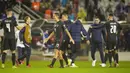 Para pemain Kroasia melakukan selebrasi usai melawan Rusia pada pertandingan sepak bola kualifikasi Grup H Piala Dunia 2022 di Stadion Poljud, Split, Kroasia, 14 November 2021. Kroasia menang 1-0. (AP Photo/Darko Bandic)