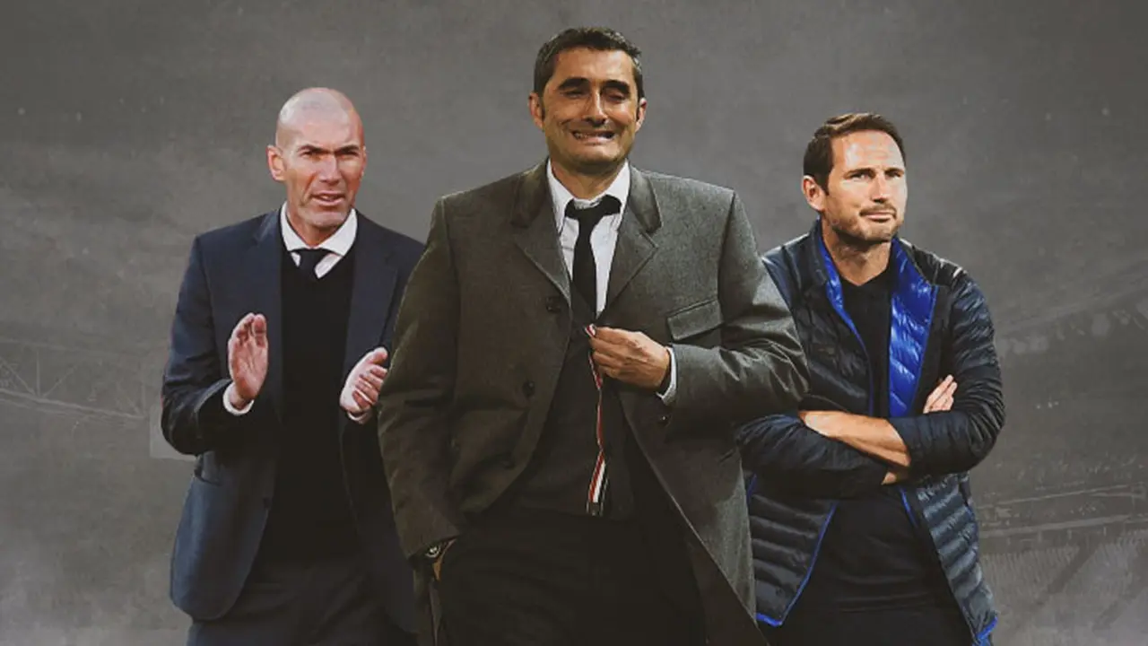 Ilustrasi - Zinedine Zidane, Ernesto Valverde, Frank Lampard