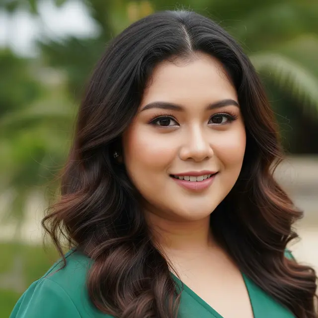 Model Rambut Panjang Wanita Chubby (Image by Gemini AI)