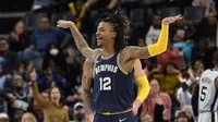 Selebrasi Ja Morant saat Grizzlies melawan Spurs pada lanjutan NBA (AP)