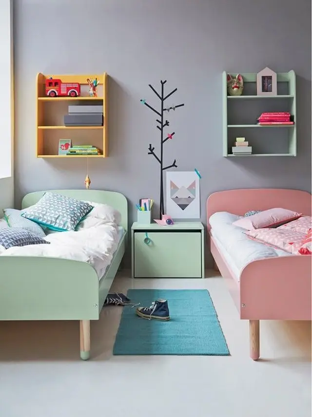 Kamar Anak Perempuan Ukuran 3x3 dengan Dua Kasur