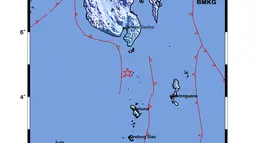 Gempa M 5,2 Guncang Tahuna Kepulauan Sangihe Sulut