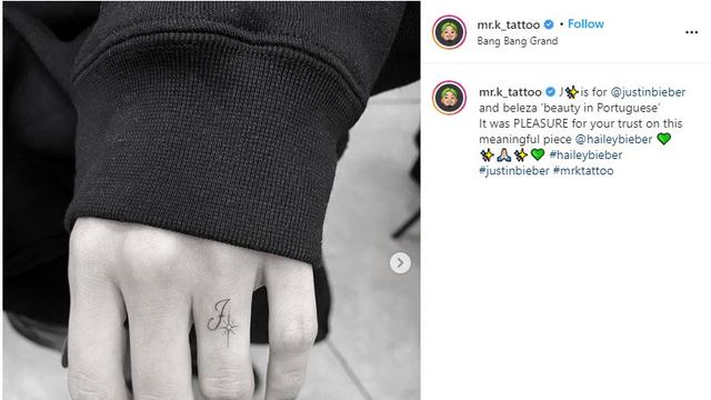 Hailey Baldwin - Justin Bieber (Foto: Instagram/@mr.k_tattoo)