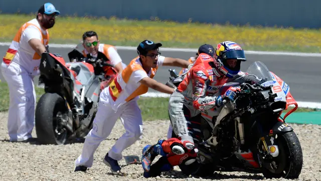 Insiden Tabrakan Beruntun di MotoGP Spanyol