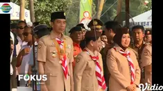 Jokowi yang bertindak selaku inspektur upacara menyampaikan, pramuka berperan membentuk pemuda yang cinta tanah air dan mempertahankan NKRI.