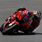 Pembalap Ducati, Jack Miller, menjadi yang tercepat pada sesi latihan bebas pertama (FP1) MotoGP Prancis yang berlansung di Sirkuit Le Mans, Jumat (14/5/2021) sore WIB. (AFP/Pierre-Philippe Marcou)