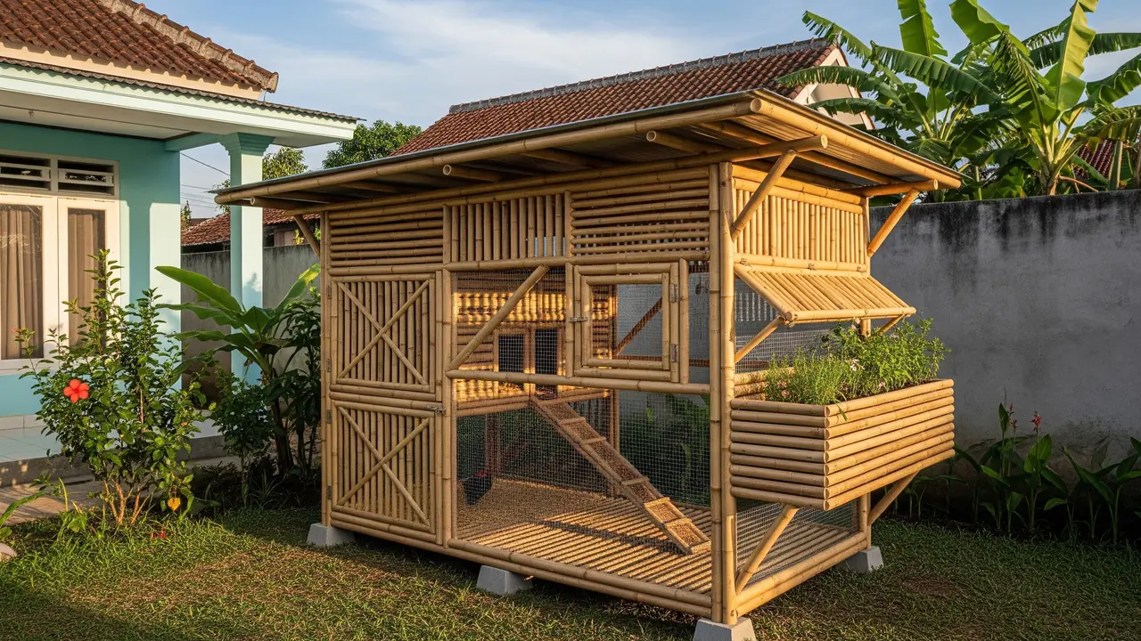 Kandang Ayam Bambu Modern Anti Bau dan Tidak Panas untuk Rumahan
