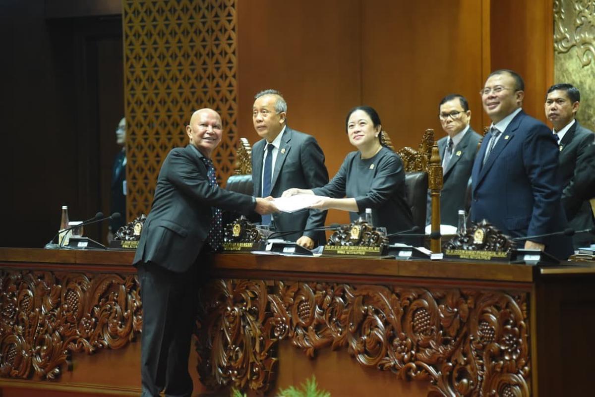Ketua Banggar DPR RI Said Abdullah menyampaikan laporan kerja terkait RAPBN 2026 dalam rapat Paripurna