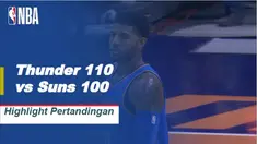 Paul George selesai dengan 32 poin dan 11 rebound dan Steven Adams menambah angka tertinggi musim ini 26 poin dengan 10 rebound ketika Thunder memenangkan pertandingan ketiga mereka secara beruntun dengan kemenangan 110-100 atas Suns.