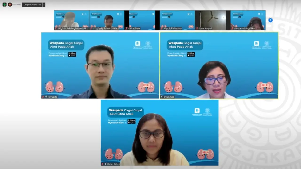 Webinar dengan tema “Waspada Gagal Ginjal Akut Pada Anak” yang diselenggarakan MyHealth Diary bersama dengan Universitas Gadjah Mada (Istimewa)