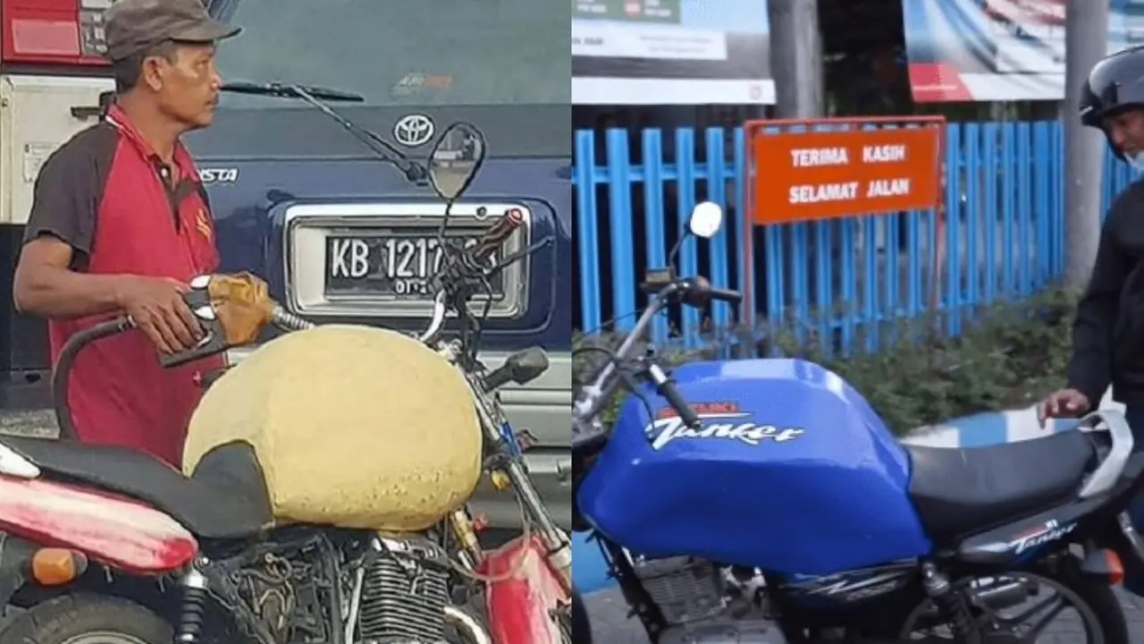 10 Potret Suzuki Thunder Saat Menguras SPBU, Banyak Dipakai Para Penjual Bensin Eceran