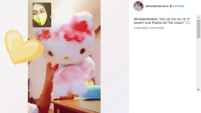 dapat boneka dari jokowi, anak denada bahagia