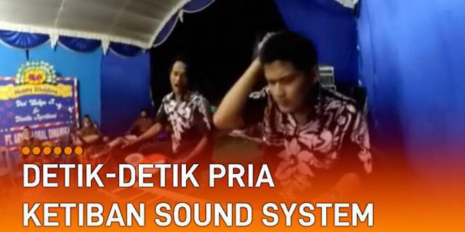 VIDEO: Ngilu, Detik-Detik Pria Ketiban Sound System Saat Manggung