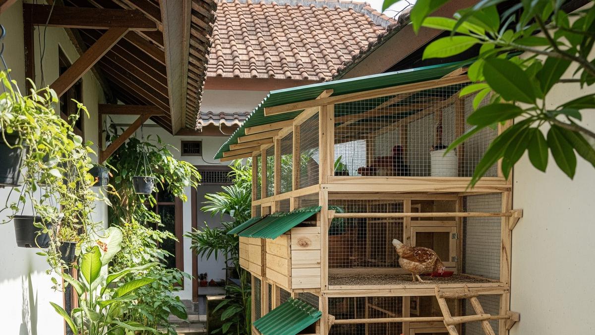 7 Ide Desain Kandang Ayam Vertikal Dua Tingkat Hemat Tempat, Estetis dan Anti Bau