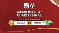 Jadwal Live Streaming Perempat Final Women’s Turkish Cup Di Vidio Malam Ini. (Sumber : dok. vidio.com)