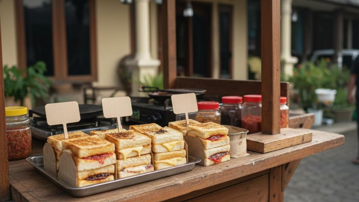 ilustrasi jualan roti bakar mini