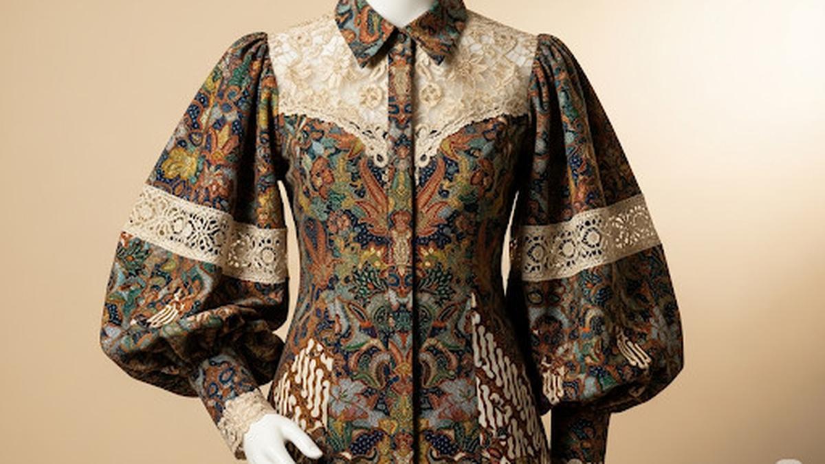 10 Inspirasi Batik Lengan Bishop Kombinasi Brokat Mewah dan Anggun untuk Tampil Elegan