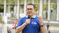 Momen Menteri Perdagangan Budi Santoso memimpin Aksi Konsumen Cerdas Indonesia di Anjungan Sarinah, Jakarta, Minggu, (20/4/2025).