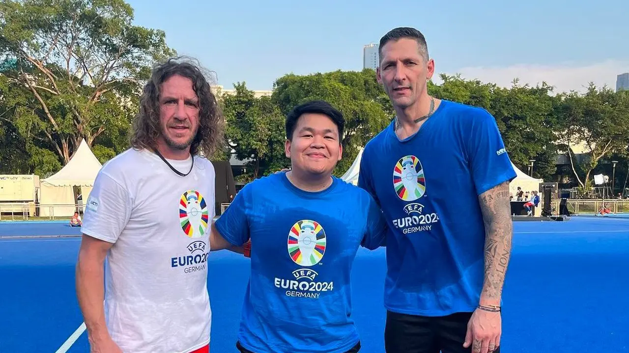 Teuku Rizky TBA, Carles Puyol, dan Marco Materazzi (Instagram/teukuryz)