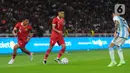 Kedua tim mengenakan seragam kebesaran, Indonesia merah dan Argentina biru-putih. (merdeka.com/Imam Buhori)