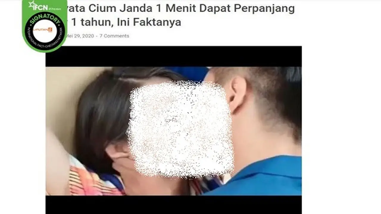 Gambar Tangkapan Layar Berita Tentang Fakta Berciuman