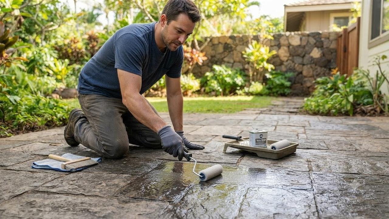 Lapisi Batu Alam dengan Stone Sealer Berbahan Dasar Air (AI Generated)