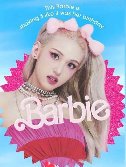 Dari dulu, Jeon Somi kerap disebut sebagai Barbie. Kalau sudah di-edit seperti ini benar-benar cocok ya? [Foto: Twitter/somihourly].