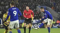 James Maddison mencetak gol kedua Leicester City ke gawang Arsenal pada pekan ke-12 Liga Inggris di King Power Stadium, Minggu (10/11/2019) dini hari WIB. Leicester menang 2-0 (AP Photo/Rui Vieira)