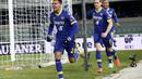 Penyerang Hellas Verona Cyril Ngonge merayakan gol pembuka untuk timnya ke gawang Lazio dalam laga pekan ke-21 Serie A di Stadio Marc'Antonio Bentegodi, Selasa (7/02/2023). Dengan skor imbang ini, Verona berada di urutan ke 18 papan klasemen. (Paola Garbuio/LaPresse via AP)