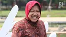 Wali Kota Surabaya Tri Rismaharini saat peluncuran gerakan Jaga Bhumi periode ke-2 di Jakarta, Rabu (21/11). Gerakan ini memiliki slogan 'Kembalikan Kejayaan Alam Indonesia'. (Liputan6.com/Immanuel Antonius)
