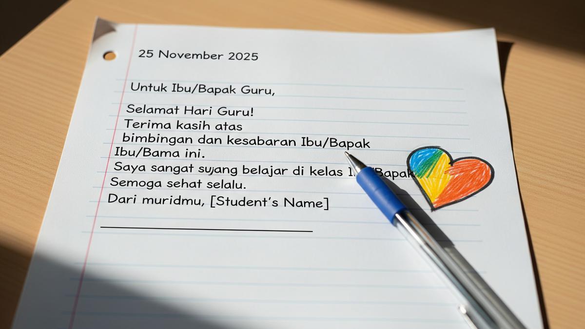 12 Contoh Surat buat Hari Guru 2025, Ungkapan Apresiasi Penuh Makna