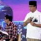 Anies Baswedan memperlihatkan gambar saat debat final cagub DKI di Hotel Bidakara, Jakarta, Jumat (10/2). Anies menanggapi gagasan Agus dan Ahok mengenai pelayanan terhadap kaum difabel. (Liputan6.com/Faizal Fanani)