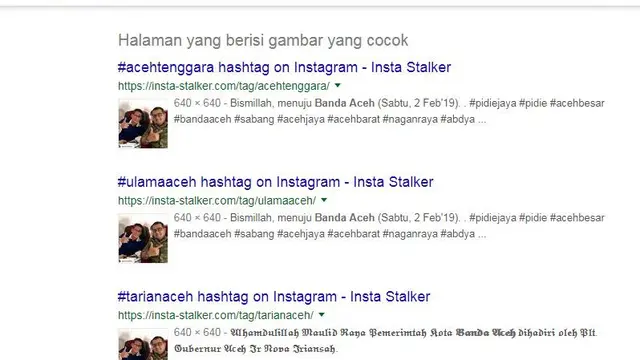 Tangkapan Gambar Hasil Penelusuran dengan Google Images