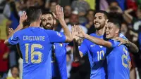 Italia sukses mengantongi poin penuh usai berhasil mengalahkan Hungaria pada matchday 2 Grup 3 UEFA Nations League A 2022/2023 saat melawan Hungaria di Stadio Dino Manuzzi, Rabu (8/6/2022) dini hari WIB. (LaPresse AP/Massiomo Paolone)