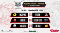 Link Live Streaming MPL Indonesia Season 8 Week 8 di Vidio, Sabtu 2 Oktober 2021. (Sumber : dok. vidio.com)