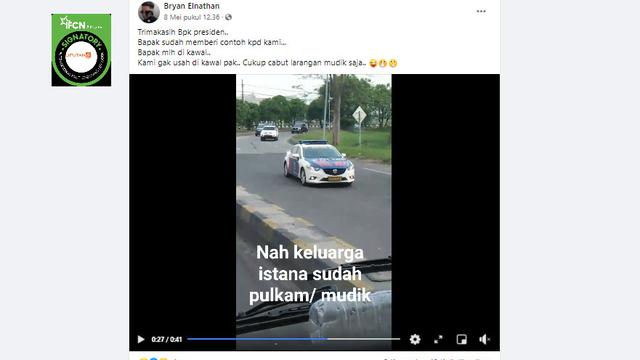Cek Fakta Liputan6.com menelusuri klaim video rombongan presiden mudik