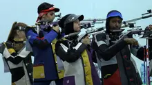 Cabor menembak di Asian Games 2018. (Bola.com/Riskha Prasetya)