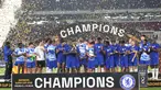 Pemain Chelsea merayakan kemenangan usai mengalahkan AC Milan dengan skor 3-0 dalam laga Indonesia Super Cup 2026 di Stadion Utama Gelora Bung Karno (SUGBK), Jakarta, Sabtu (8/8/2026). João Pedro mencetak dua gol, sedangkan satu gol Chelsea lainnya disumbangkan Moisés Caicedo. Chelsea memastikan gelar juara Indonesia Super Cup 2026 setelah tampil dominan sepanjang pertandingan. (KLY/Budy Santoso)
