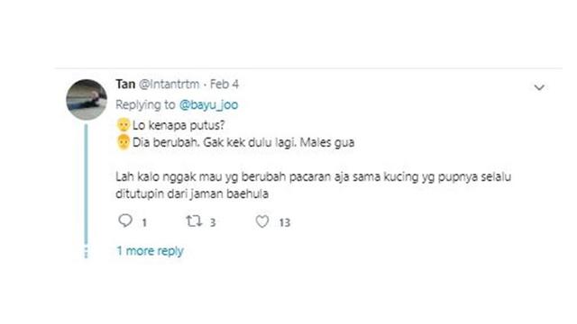 Alasan kenapa putus (sumber: Twitter)