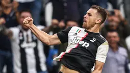 1. Aaron Ramsey - Ramsey menjadi satu pemain Juventus yang bakal ditendang dalam waktu dekat karena kontribusinya untuk Juventus pada musim lalu terbilang minim. Pirlo dikabarkan tidak lagi menginginkan keberadaan Ramsey di Juventus pada musim depan. (AFP/Isabella Bonotto)