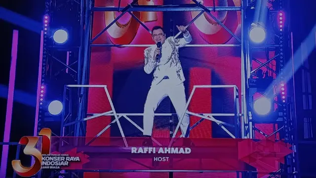 Raffi Ahmad dalam Konser Raya 31 Tahun Indosiar Luar Biasa. (Dimas Septyawan)