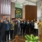 Delapan fraksi parlemen di DPR kembali menyampaikan sikap menolak pemilu proporsional tertutup, Selasa (30/5/2023). (Liputan6.com/ Delvira Hutabarat)