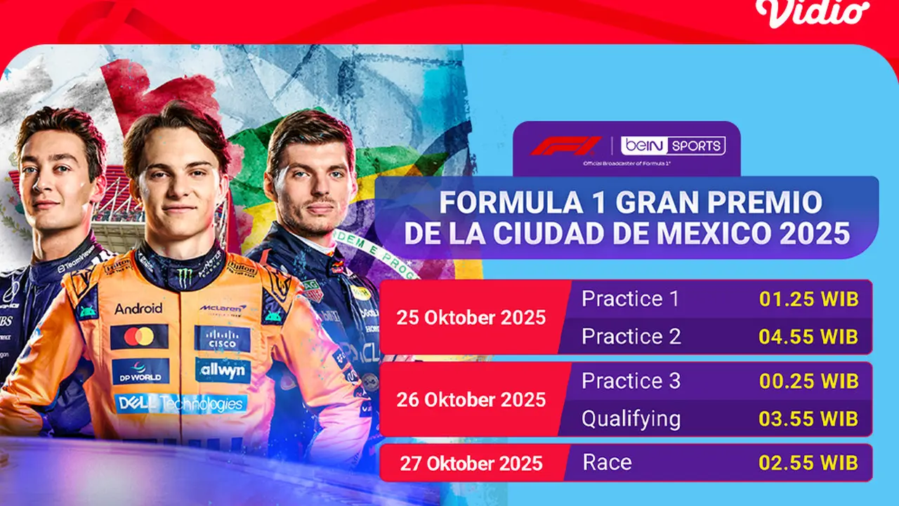 Saksikan F1 GP Meksiko eksklusif di Vidio. (dok. vidio.com)